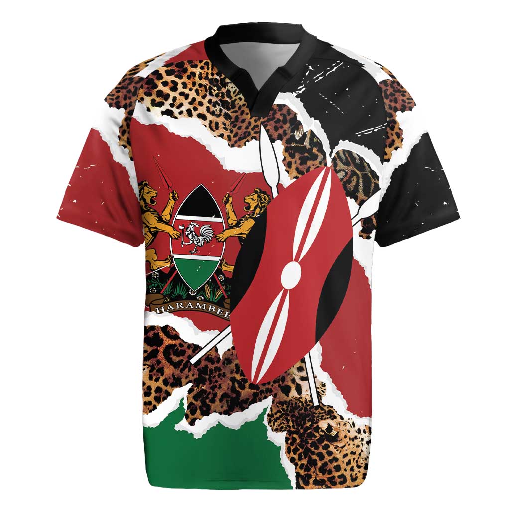 Kenya Grunge Rugby Jersey Mix Animal Skin Pattern - Wonder Print Shop