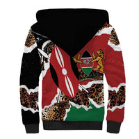 Kenya Grunge Sherpa Hoodie Mix Animal Skin Pattern - Wonder Print Shop