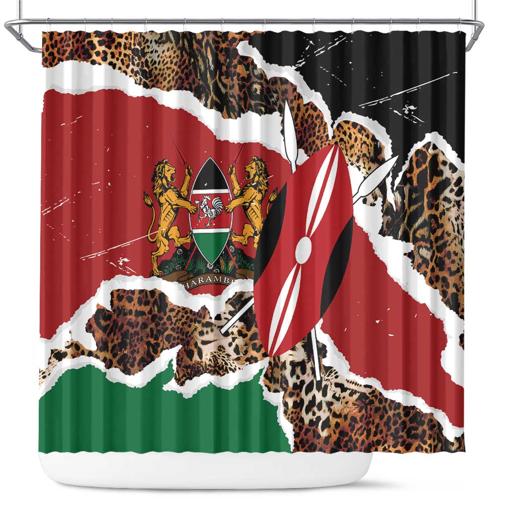 Kenya Grunge Shower Curtain Mix Animal Skin Pattern - Wonder Print Shop