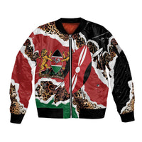 Kenya Grunge Sleeve Zip Bomber Jacket Mix Animal Skin Pattern - Wonder Print Shop