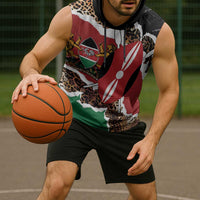 Kenya Grunge Sleeveless Hoodie Mix Animal Skin Pattern - Wonder Print Shop