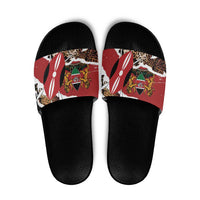 Kenya Grunge Slide Sandals Mix Animal Skin Pattern - Wonder Print Shop