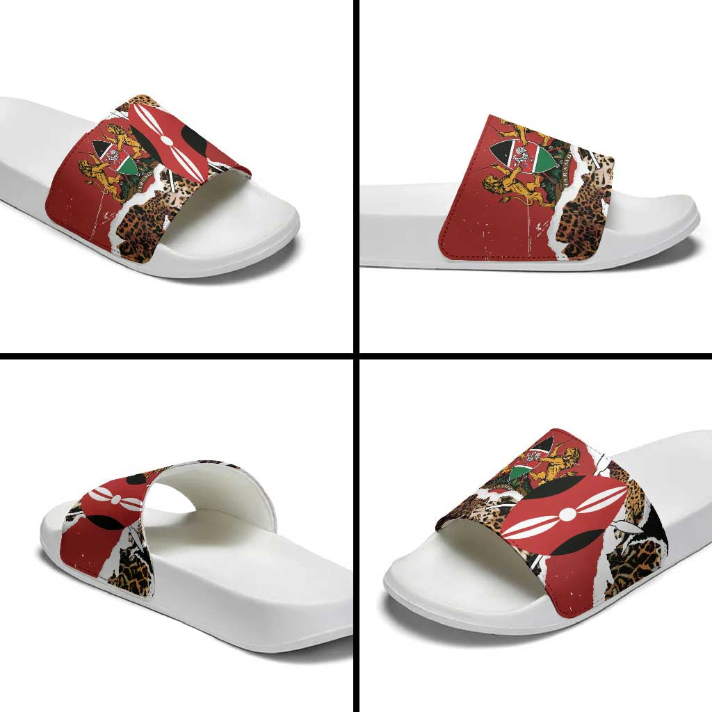 Kenya Grunge Slide Sandals Mix Animal Skin Pattern - Wonder Print Shop
