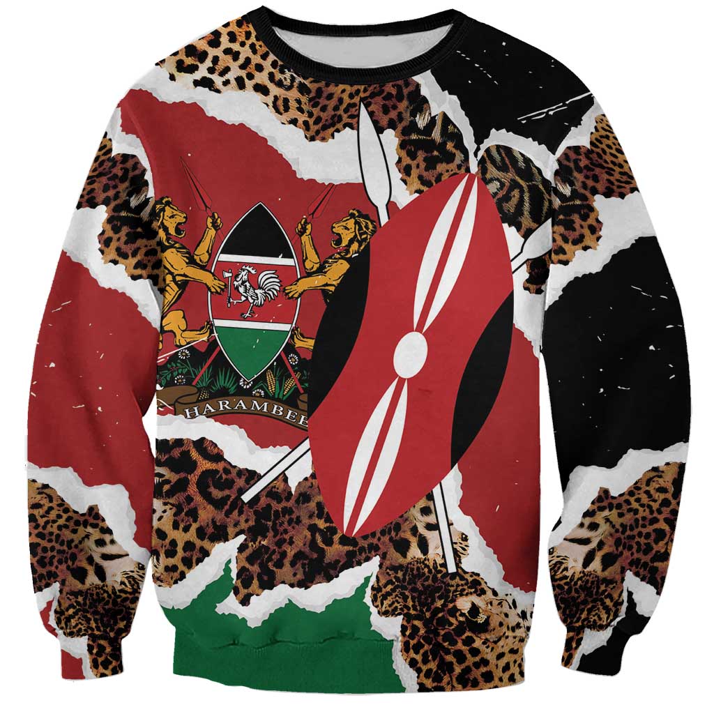 Kenya Grunge Sweatshirt Mix Animal Skin Pattern - Wonder Print Shop