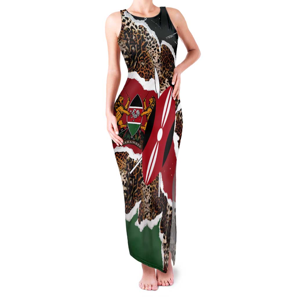 Kenya Grunge Tank Maxi Dress Mix Animal Skin Pattern - Wonder Print Shop