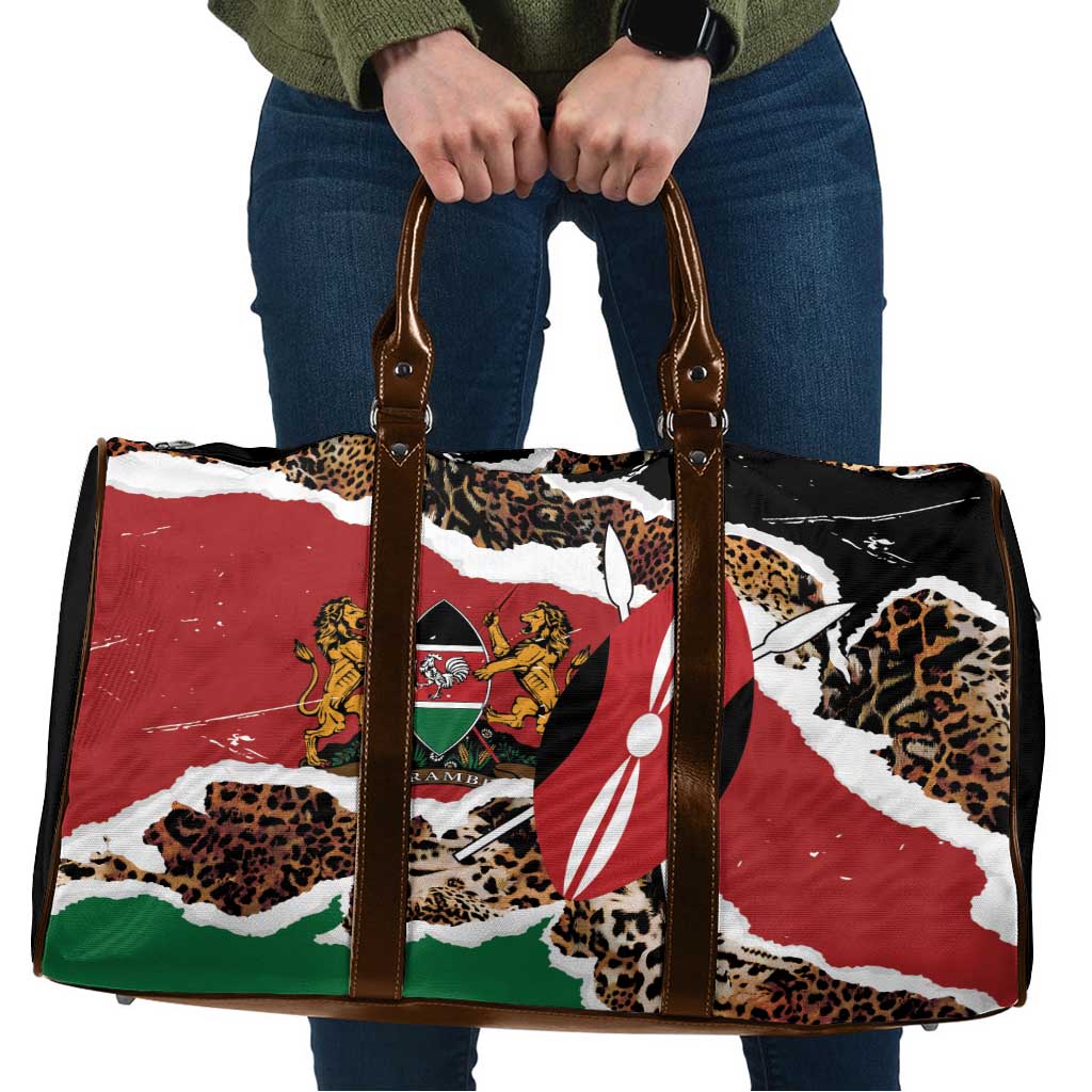 Kenya Grunge Travel Bag Mix Animal Skin Pattern - Wonder Print Shop
