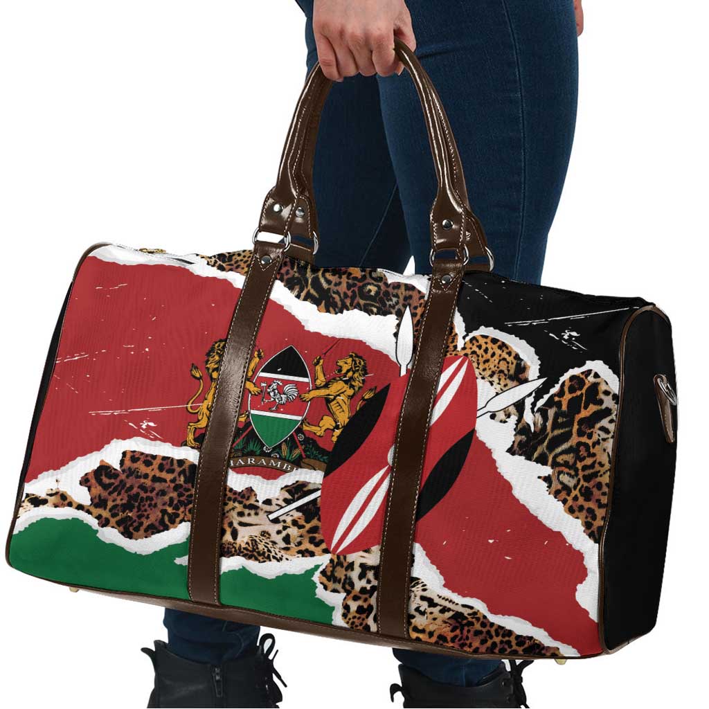 Kenya Grunge Travel Bag Mix Animal Skin Pattern - Wonder Print Shop