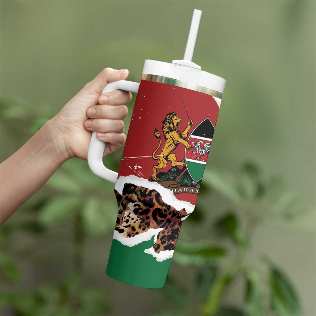 Kenya Grunge Tumbler With Handle Mix Animal Skin Pattern - Wonder Print Shop