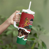 Kenya Grunge Tumbler With Handle Mix Animal Skin Pattern - Wonder Print Shop