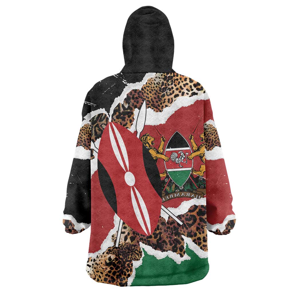 Kenya Grunge Wearable Blanket Hoodie Mix Animal Skin Pattern - Wonder Print Shop