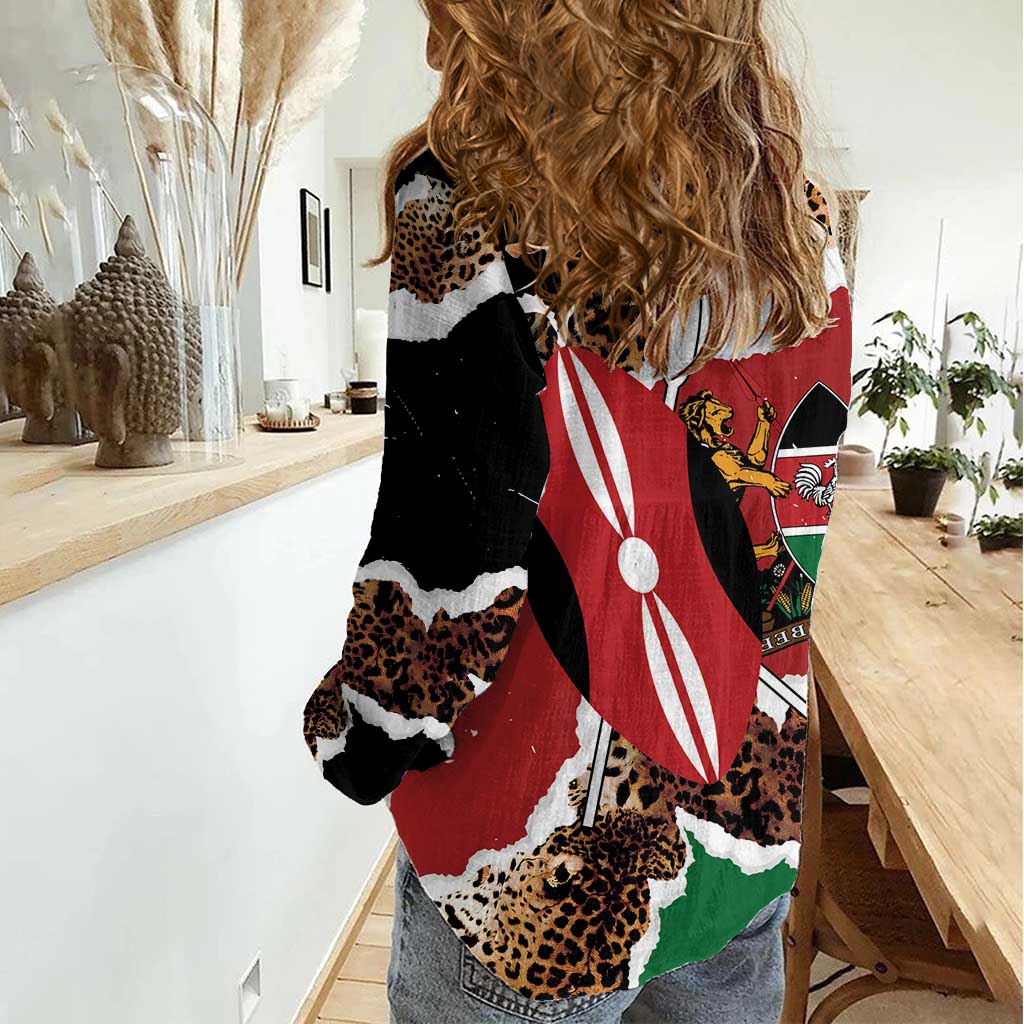 Kenya Grunge Women Casual Shirt Mix Animal Skin Pattern - Wonder Print Shop