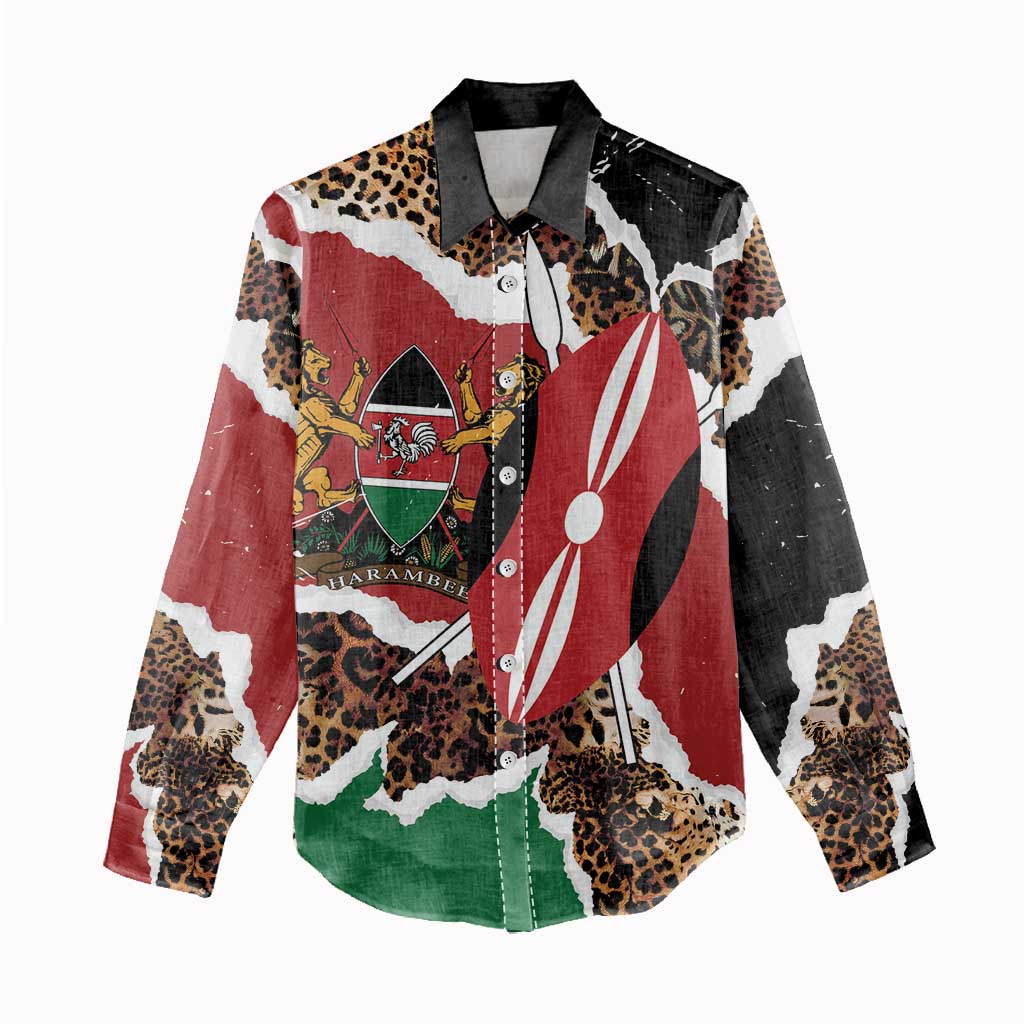 Kenya Grunge Women Casual Shirt Mix Animal Skin Pattern - Wonder Print Shop