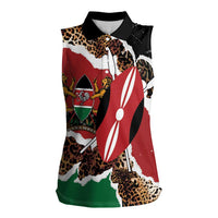 Kenya Grunge Women Sleeveless Polo Shirt Mix Animal Skin Pattern - Wonder Print Shop