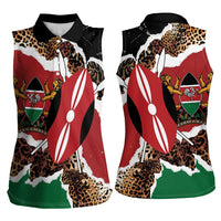 Kenya Grunge Women Sleeveless Polo Shirt Mix Animal Skin Pattern - Wonder Print Shop
