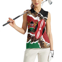 Kenya Grunge Women Sleeveless Polo Shirt Mix Animal Skin Pattern - Wonder Print Shop
