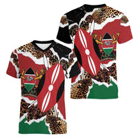 Kenya Grunge Women V-Neck T-Shirt Mix Animal Skin Pattern - Wonder Print Shop