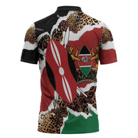 Kenya Grunge Zipper Polo Shirt Mix Animal Skin Pattern - Wonder Print Shop