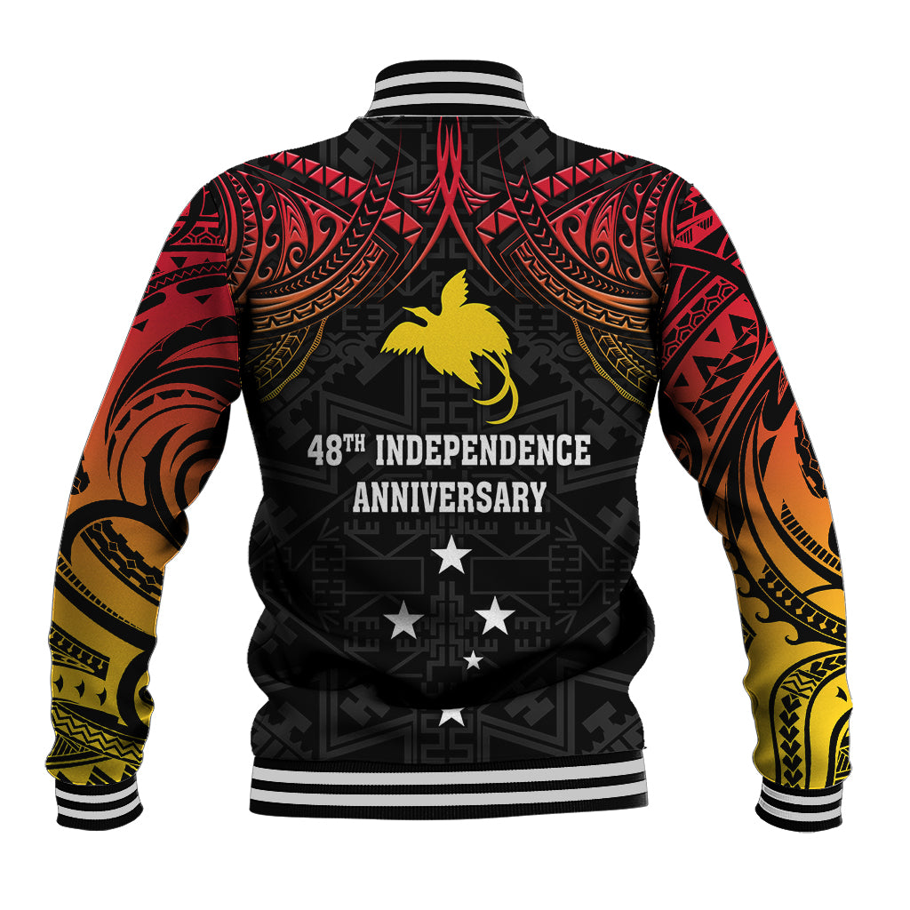 Papua New Guinea Baseball Jacket 48th Independence Anniversary Gradient LT7 - Wonder Print Shop