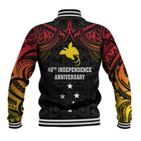 Papua New Guinea Baseball Jacket 48th Independence Anniversary Gradient LT7 - Wonder Print Shop