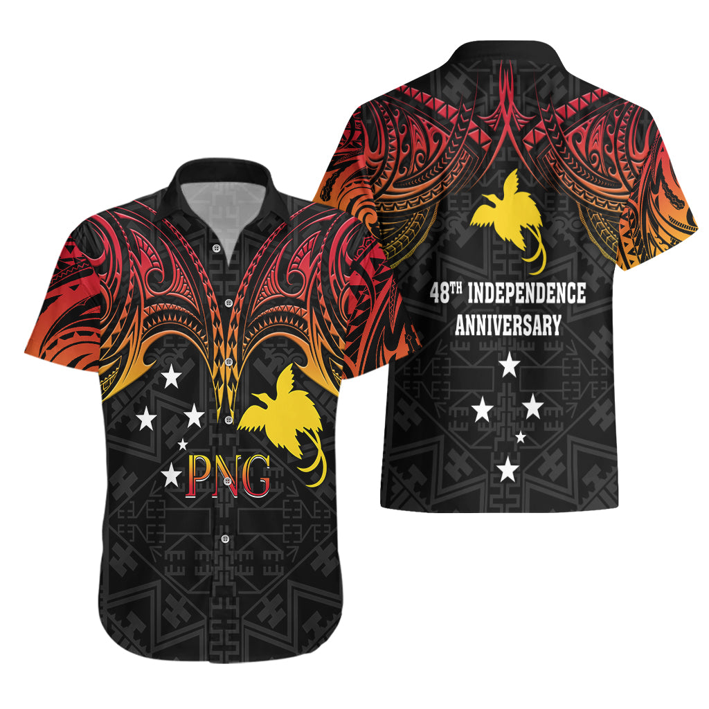 Papua New Guinea Hawaiian Shirt 48th Independence Anniversary Gradient - Wonder Print Shop