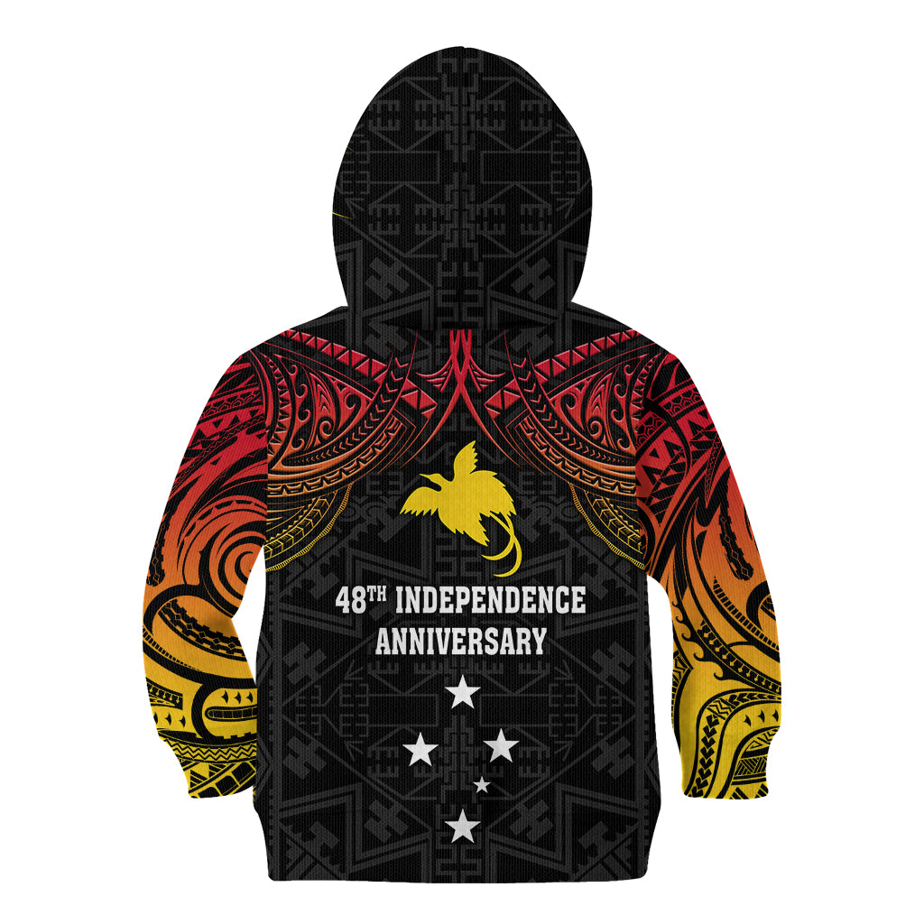 Papua New Guinea Kid Hoodie 48th Independence Anniversary Gradient - Wonder Print Shop