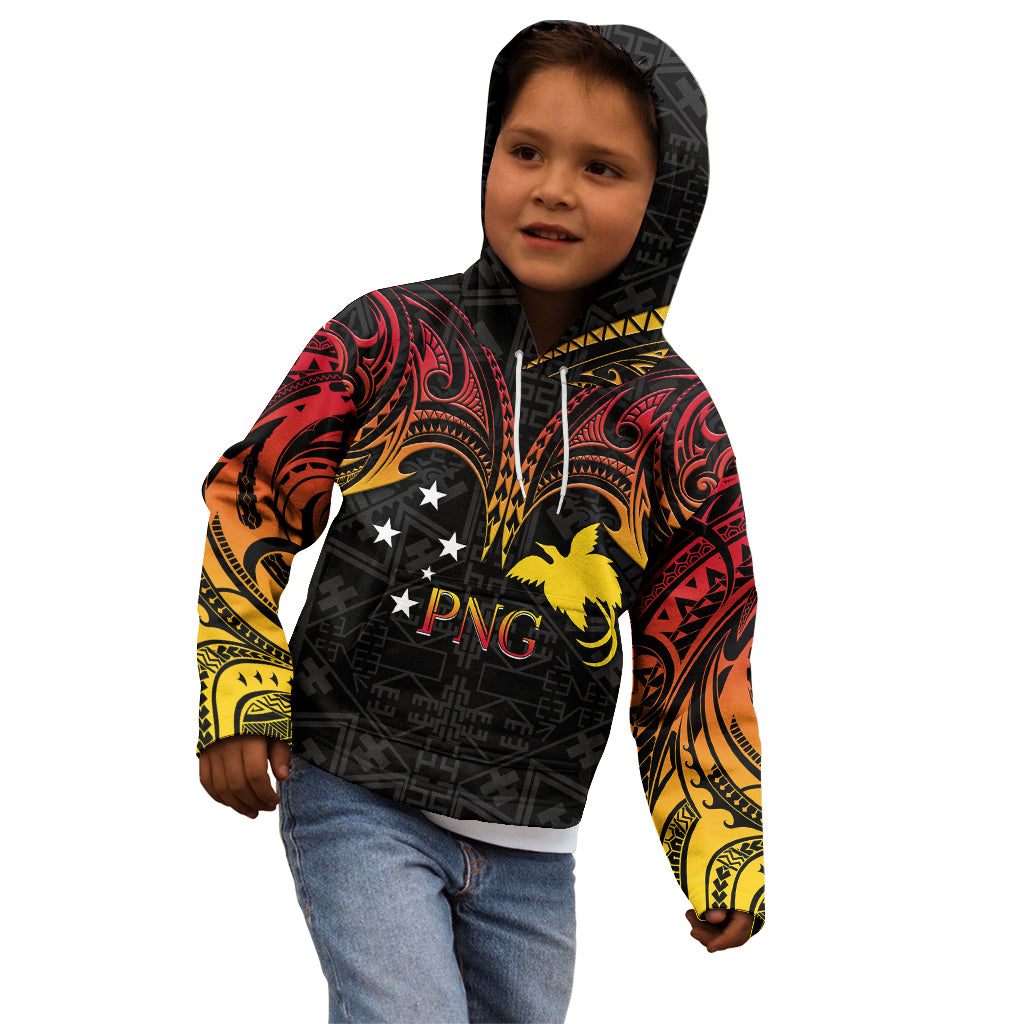 Papua New Guinea Kid Hoodie 48th Independence Anniversary Gradient - Wonder Print Shop