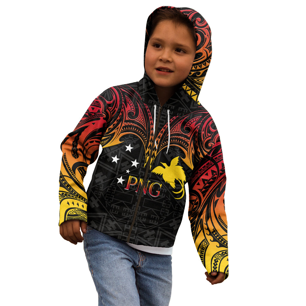 Papua New Guinea Kid Hoodie 48th Independence Anniversary Gradient - Wonder Print Shop