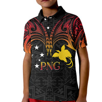 Papua New Guinea Kid Polo Shirt 48th Independence Anniversary Gradient - Wonder Print Shop