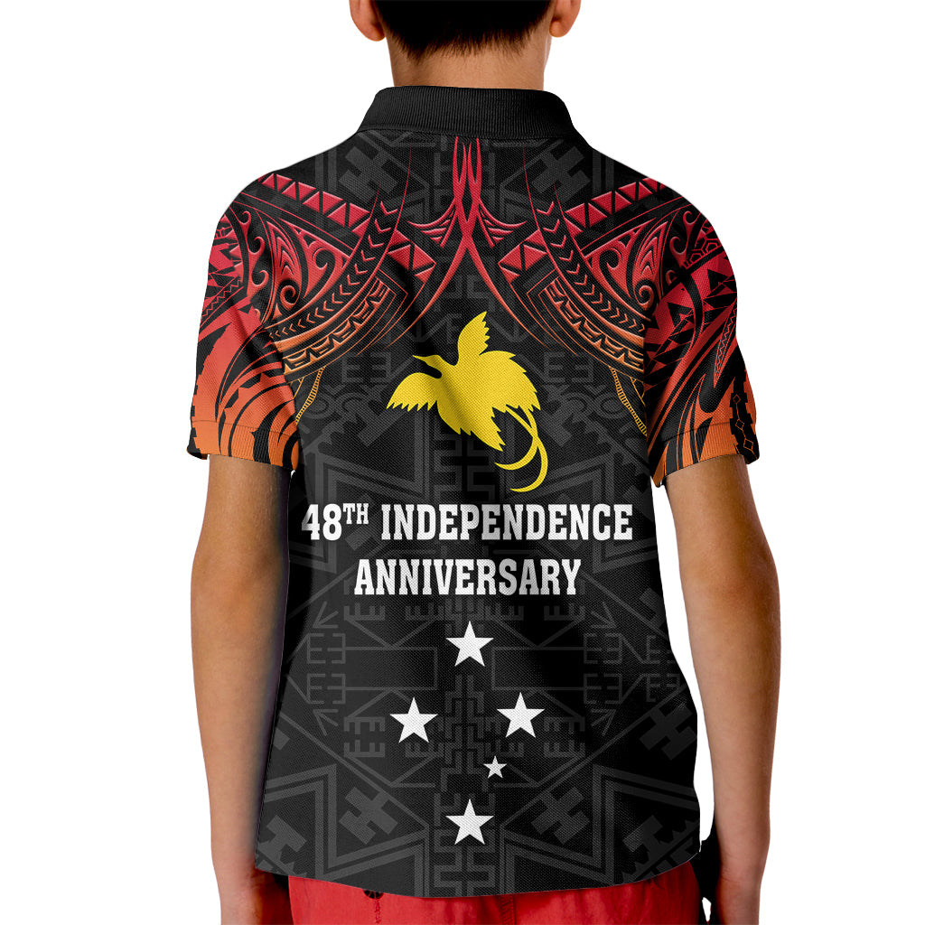 Papua New Guinea Kid Polo Shirt 48th Independence Anniversary Gradient - Wonder Print Shop