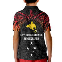 Papua New Guinea Kid Polo Shirt 48th Independence Anniversary Gradient - Wonder Print Shop