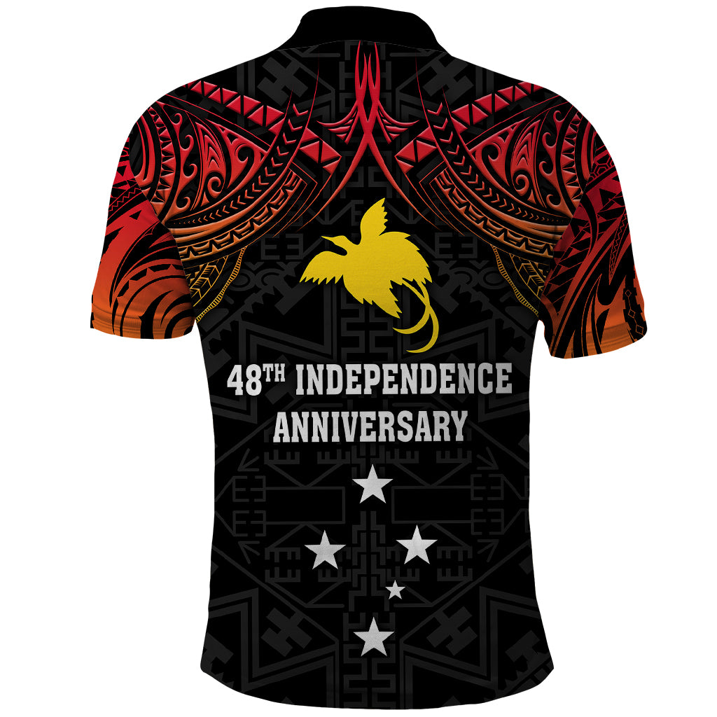 Papua New Guinea Polo Shirt 48th Independence Anniversary Gradient - Wonder Print Shop