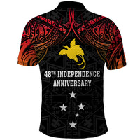 Papua New Guinea Polo Shirt 48th Independence Anniversary Gradient - Wonder Print Shop