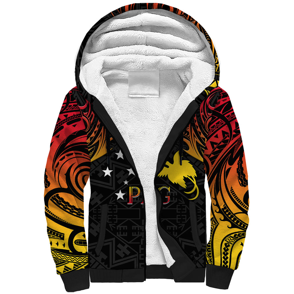 Papua New Guinea Sherpa Hoodie 48th Independence Anniversary Gradient - Wonder Print Shop