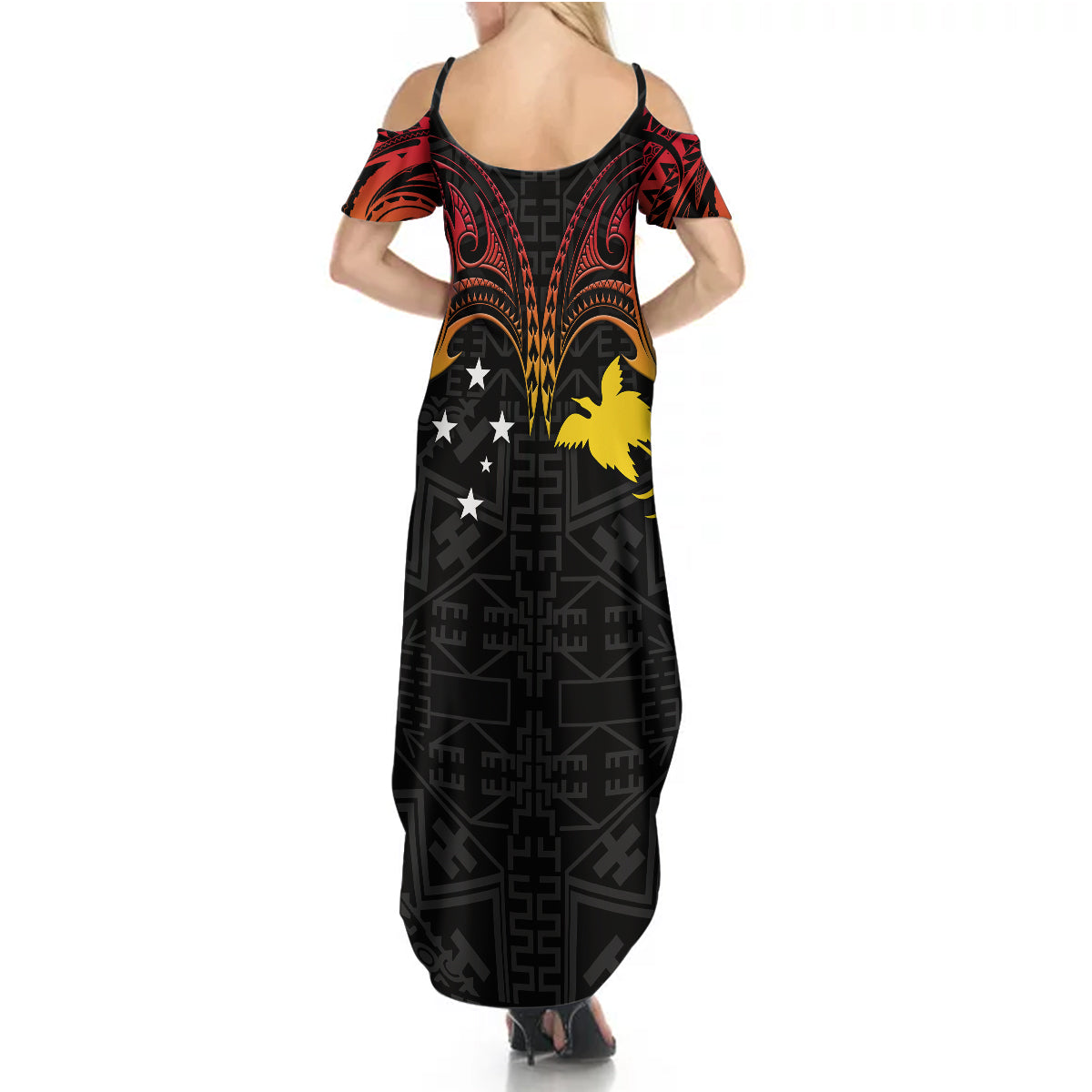 Papua New Guinea Summer Maxi Dress 48th Independence Anniversary Gradient - Wonder Print Shop