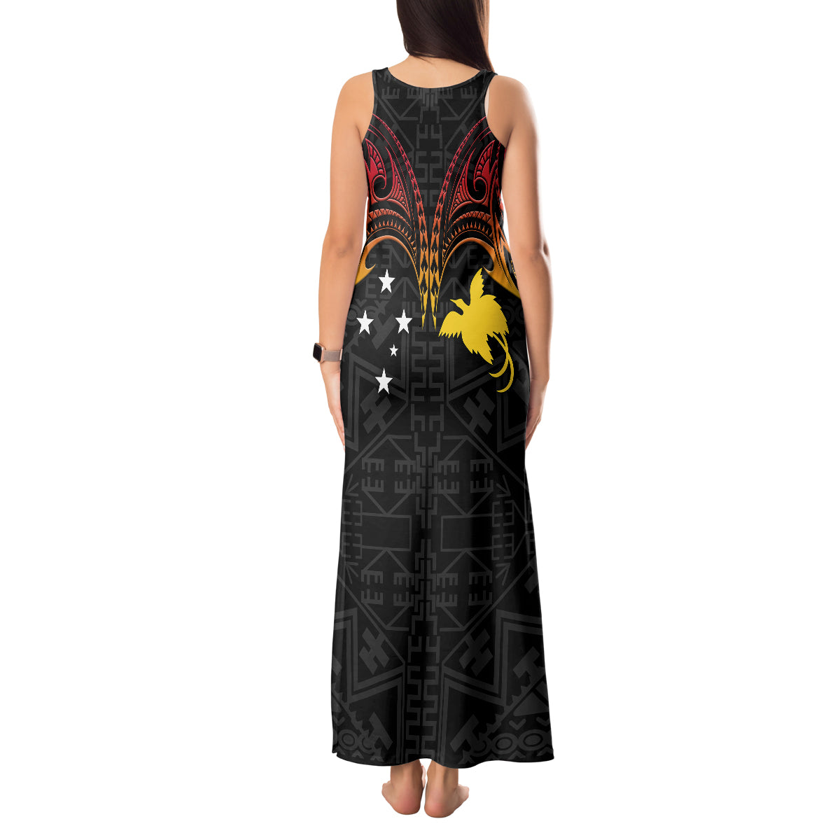 Papua New Guinea Tank Maxi Dress 48th Independence Anniversary Gradient - Wonder Print Shop