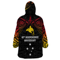 Papua New Guinea Wearable Blanket Hoodie 48th Independence Anniversary Gradient - Wonder Print Shop