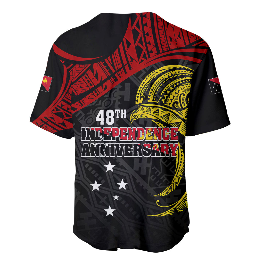 Papua New Guinea Baseball Jersey 48th Independence Anniversary Bird-of-Paradise Tribal Art LT7 - Wonder Print Shop