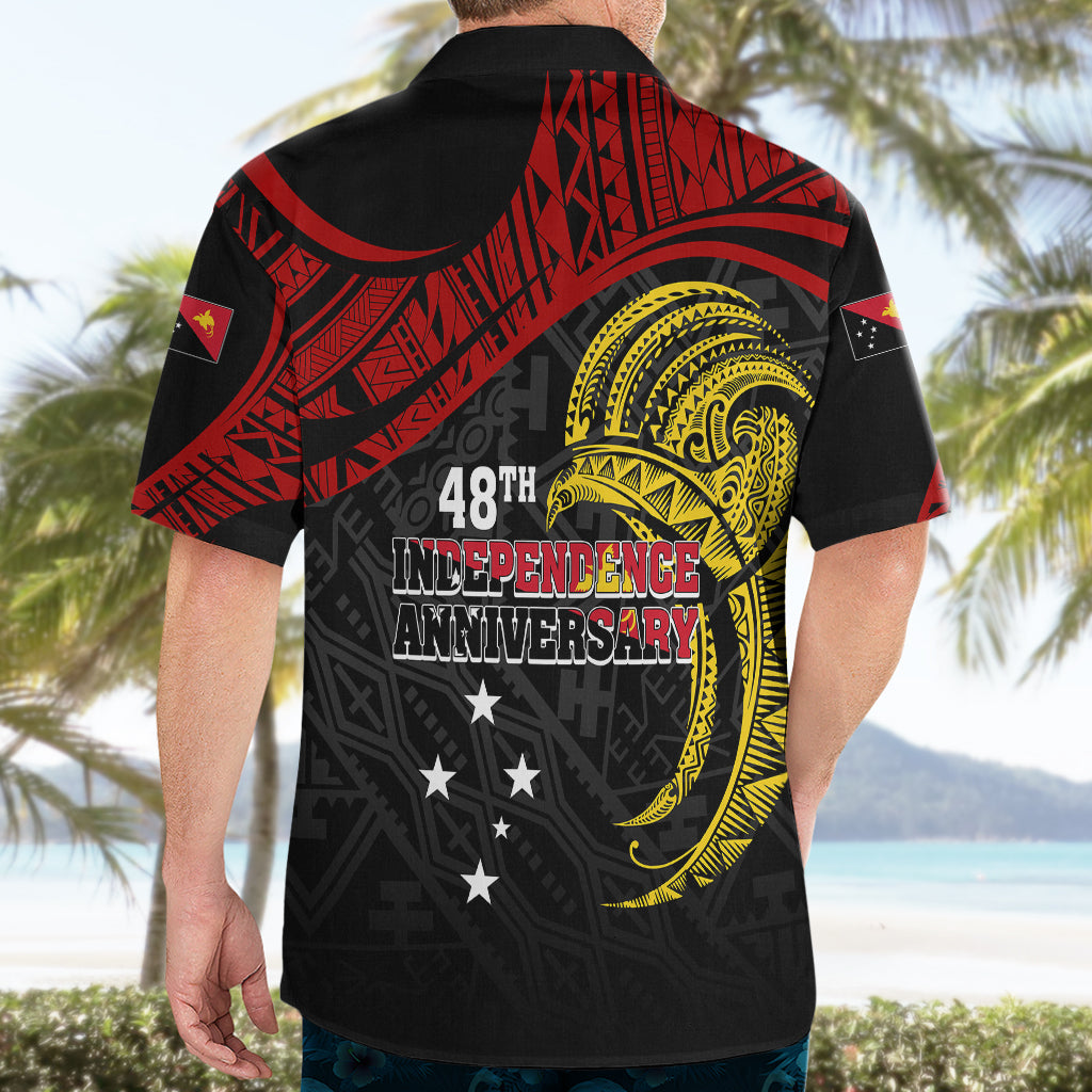 Papua New Guinea Hawaiian Shirt 48th Independence Anniversary Bird-of-Paradise Tribal Art - Wonder Print Shop