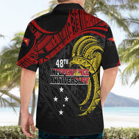Papua New Guinea Hawaiian Shirt 48th Independence Anniversary Bird-of-Paradise Tribal Art - Wonder Print Shop