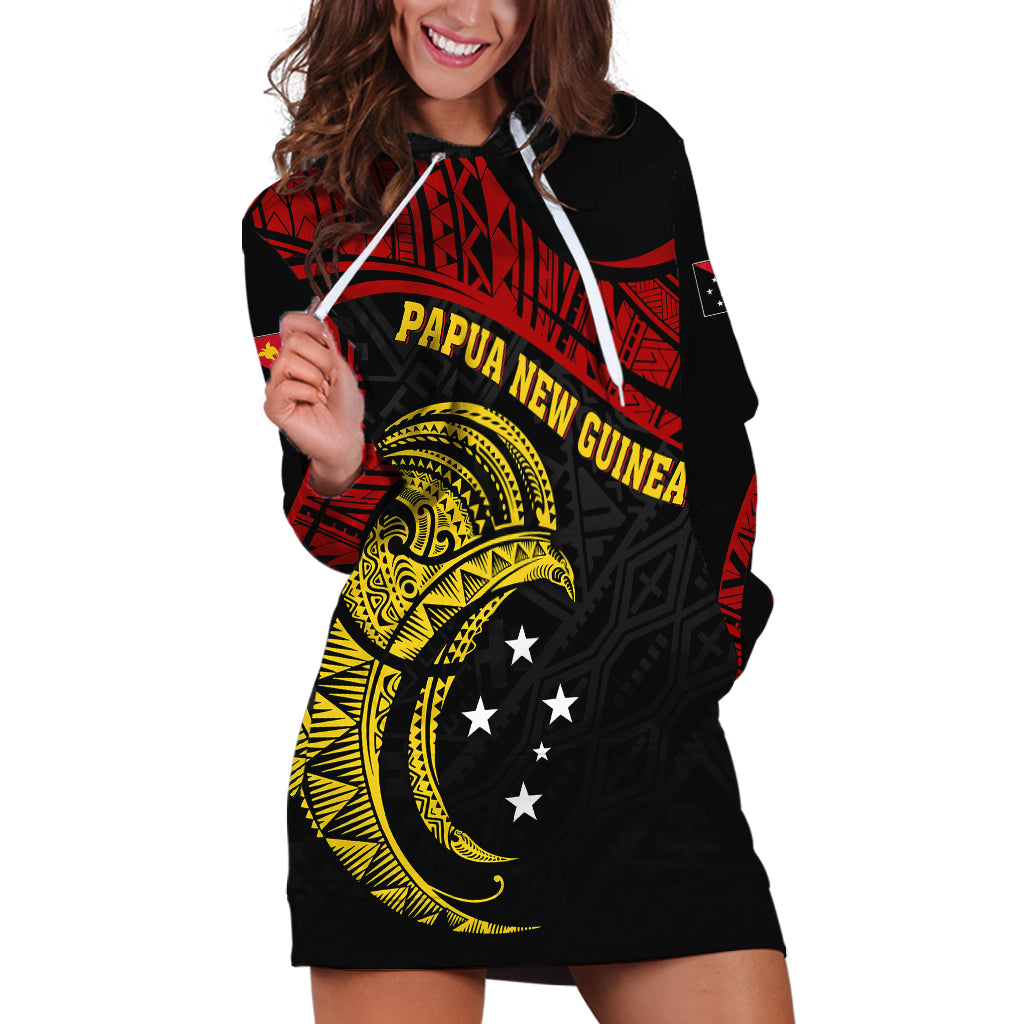 Papua New Guinea Hoodie Dress 48th Independence Anniversary Bird-of-Paradise Tribal Art - Wonder Print Shop