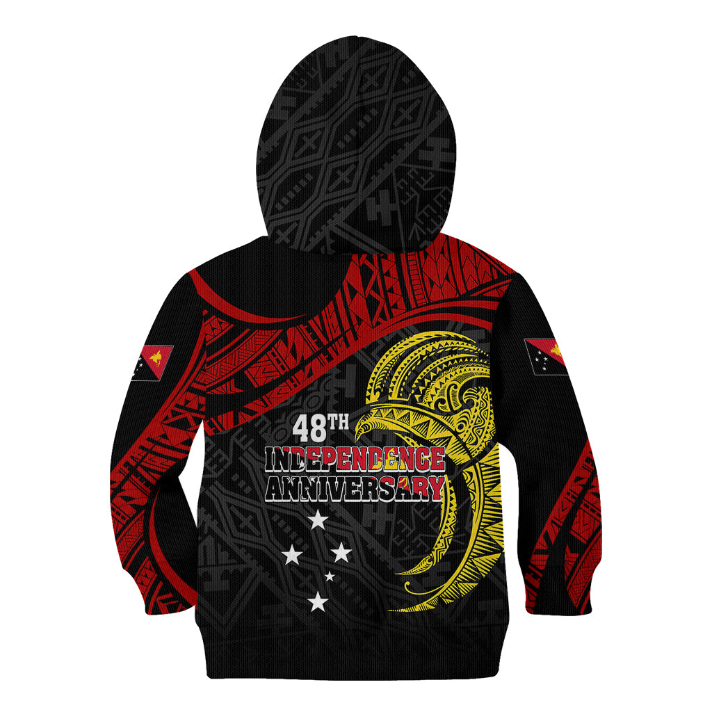 Papua New Guinea Kid Hoodie 48th Independence Anniversary Bird-of-Paradise Tribal Art - Wonder Print Shop