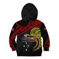 Papua New Guinea Kid Hoodie 48th Independence Anniversary Bird-of-Paradise Tribal Art - Wonder Print Shop