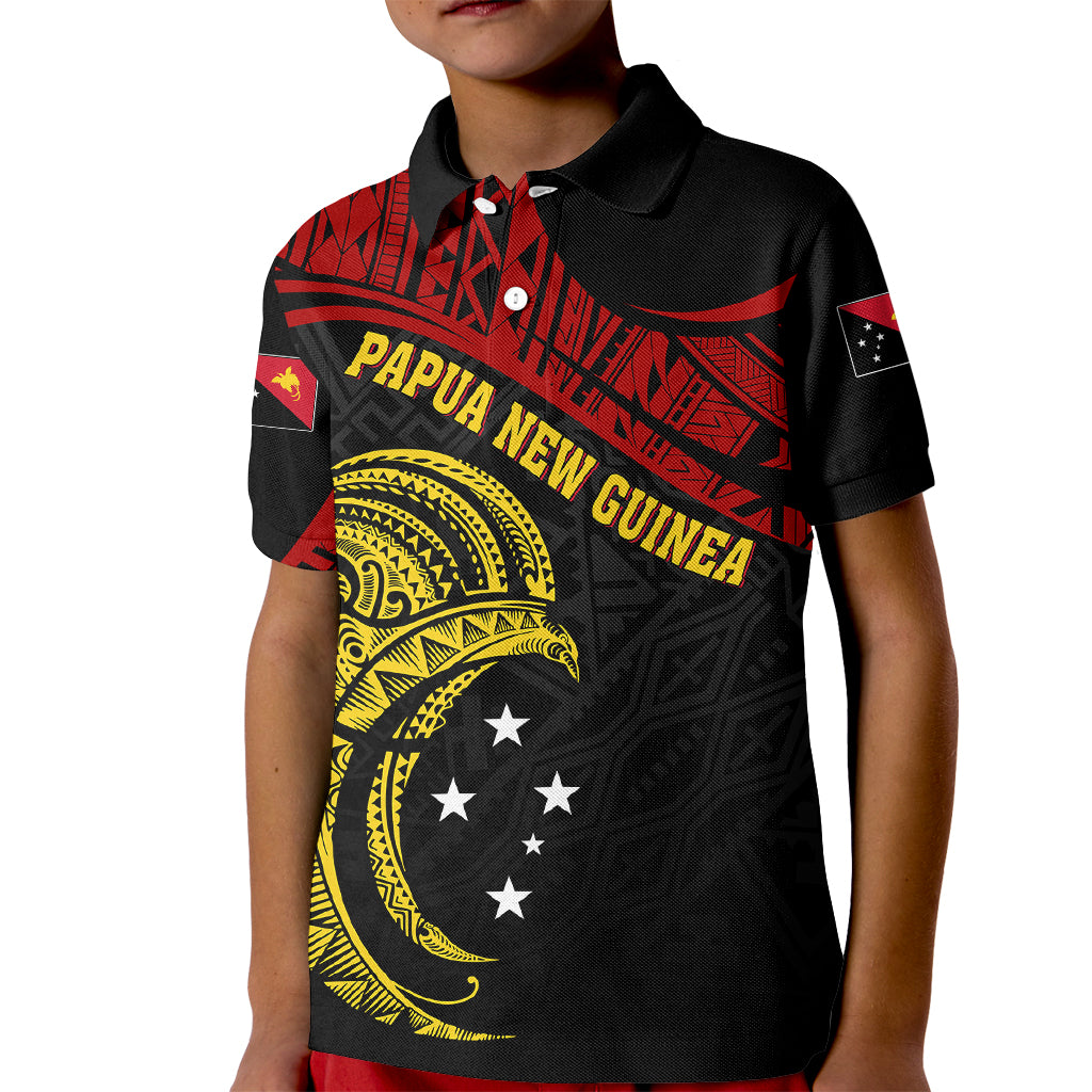 Papua New Guinea Kid Polo Shirt 48th Independence Anniversary Bird-of-Paradise Tribal Art - Wonder Print Shop