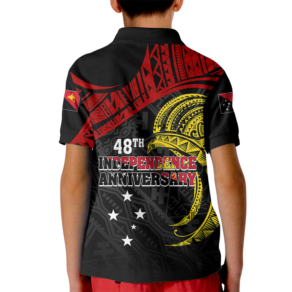 Papua New Guinea Kid Polo Shirt 48th Independence Anniversary Bird-of-Paradise Tribal Art - Wonder Print Shop