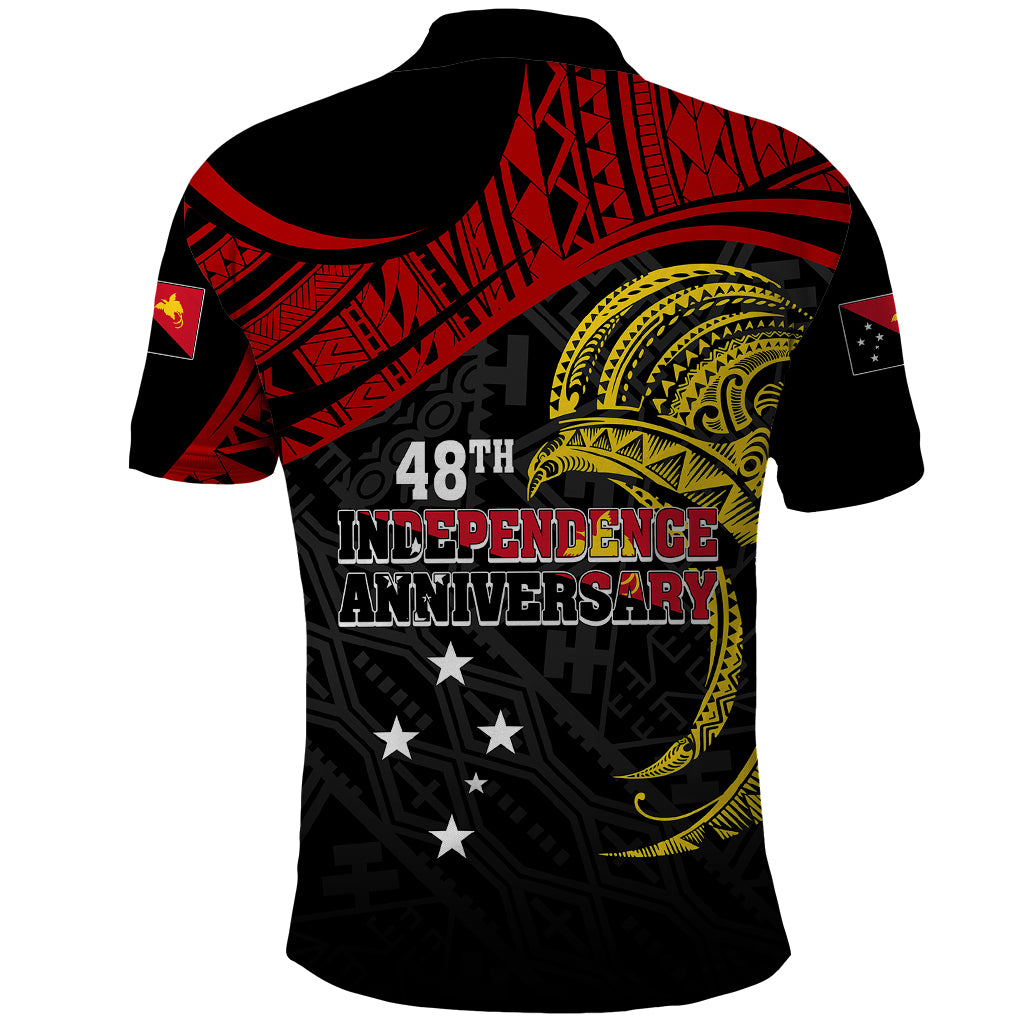 Papua New Guinea Polo Shirt 48th Independence Anniversary Bird-of-Paradise Tribal Art - Wonder Print Shop