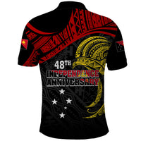 Papua New Guinea Polo Shirt 48th Independence Anniversary Bird-of-Paradise Tribal Art - Wonder Print Shop