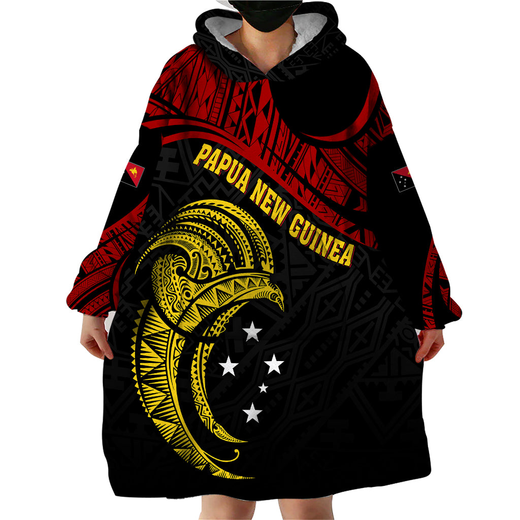 Papua New Guinea Wearable Blanket Hoodie 48th Independence Anniversary Bird-of-Paradise Tribal Art - Wonder Print Shop