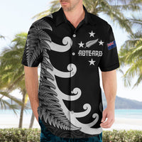 Personalised New Zealand Rugby Hawaiian Shirt Aotearoa Silver Fern Koru Maori Style - Wonder Print Shop
