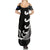 Personalised New Zealand Rugby Summer Maxi Dress Aotearoa Silver Fern Koru Maori Style - Wonder Print Shop