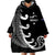 Personalised New Zealand Rugby Wearable Blanket Hoodie Aotearoa Silver Fern Koru Maori Style - Wonder Print Shop